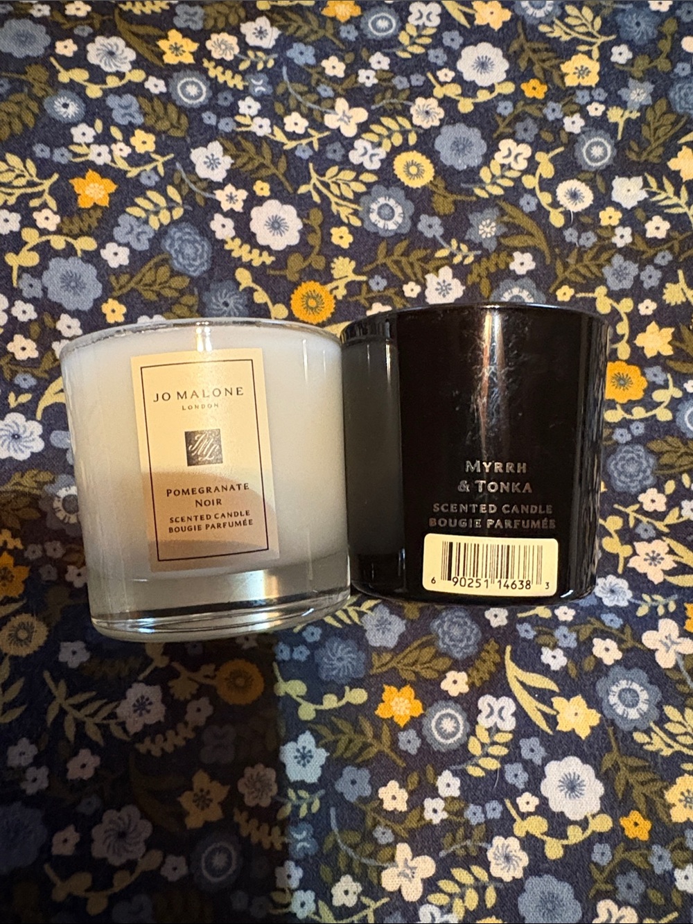 Jo Malone pomegranate noir and Moore and Tonga travel candles